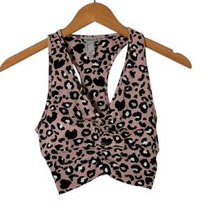Forever 21 | Like new leopard cinched stretch gym workout bralette crop top